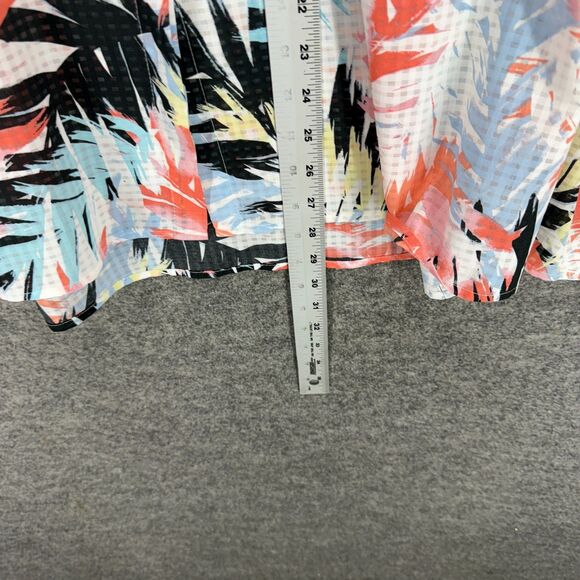 NY Collection Shirt Women M Medium Blue Floral Button Up Collared Sleeveless - Picture 6 of 7